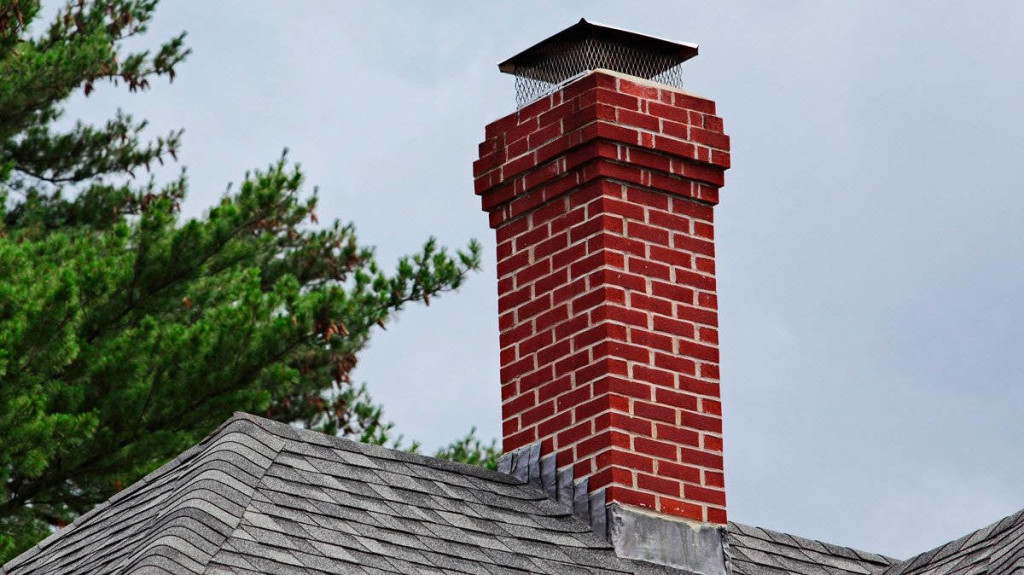 chimney being cleaned